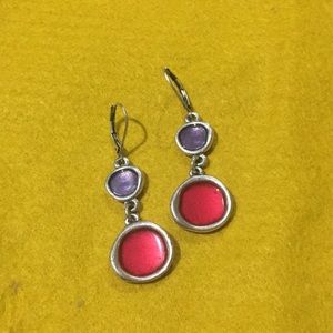 Purple & Red Drop Earrings